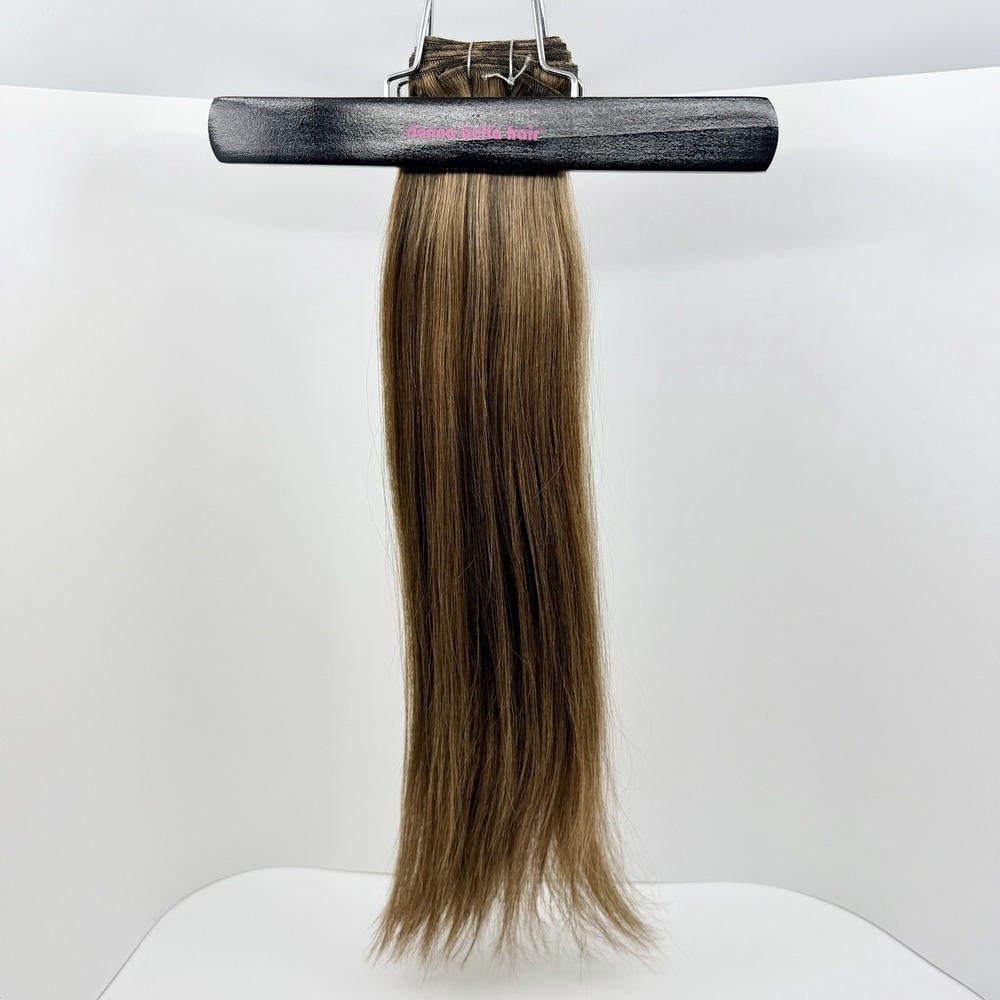 Donna Bella Hybrid Weft Extension Full Pack 18" 5N/7G Warm Brown Blend NEW!